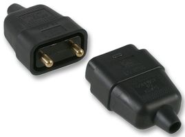 PRO ELEC - 0128-BK - 电源连接器 10A 2芯 橡胶 黑色